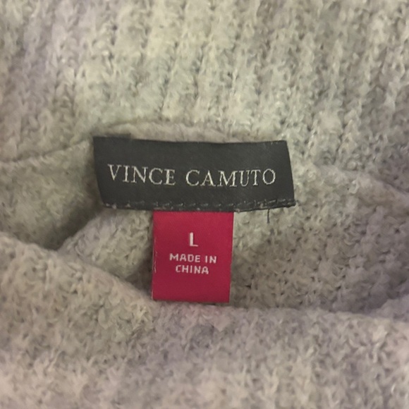 Vince Camuto Light Gray Cowl Neck Sweater. Oversized with shorter sleeves - Picture 2 of 3